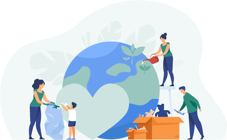 Illustration of community support and giving